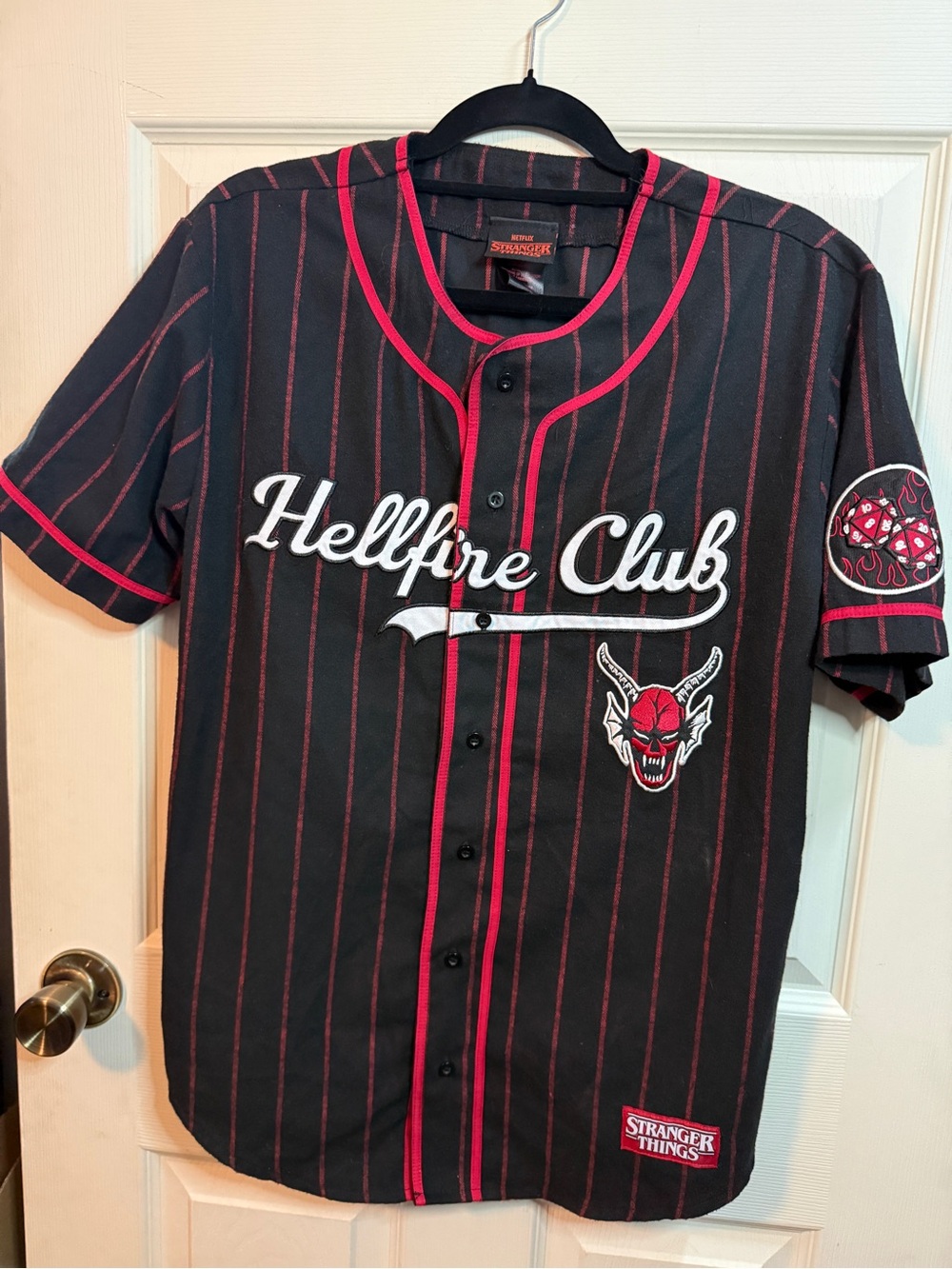 Stranger Things Hellfire Club Baseball Jersey Henderson 83 BoxLunch Size Small